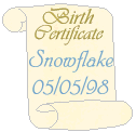 Snowflake's birth certificate